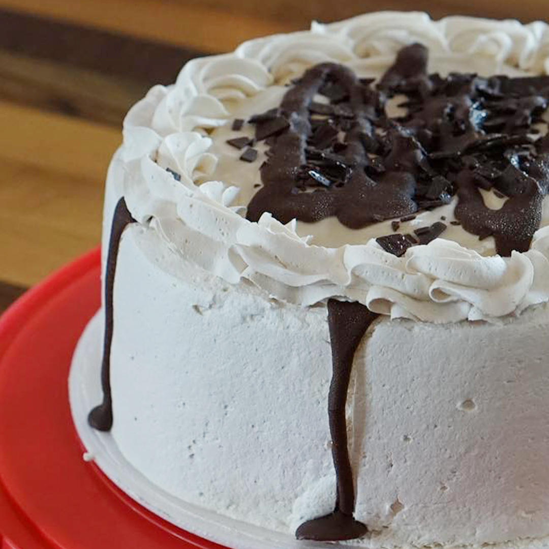 A whipped mocha cake.