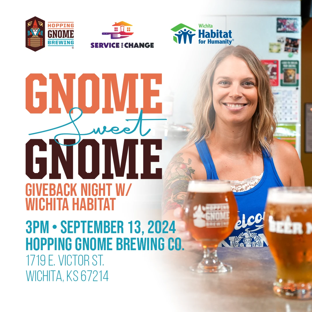 Gnome Sweet Gnome event flyer. Includes time, date, and location.