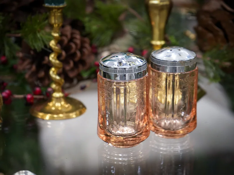 A vintage salt and pepper shaker.