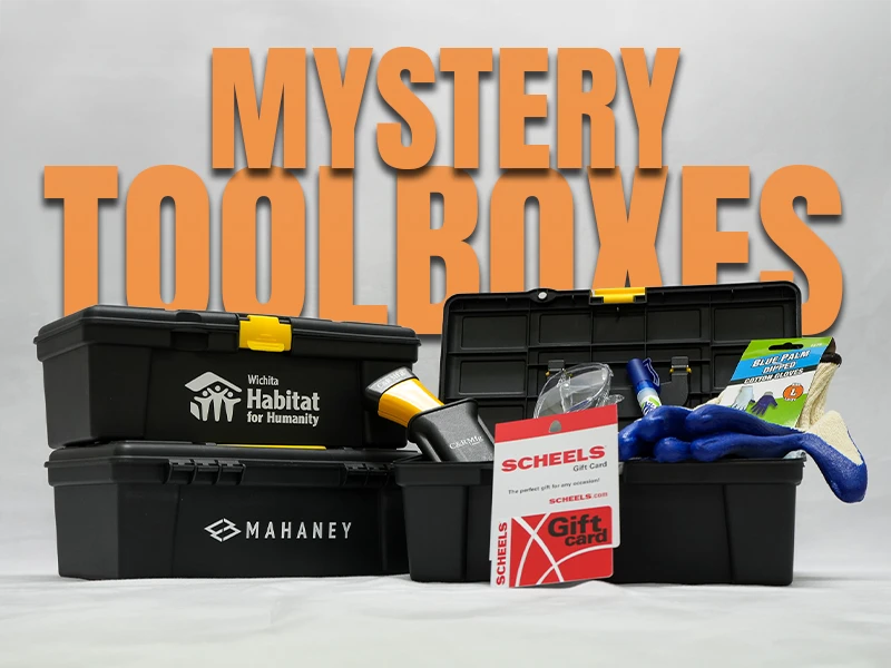 A collection of mystery toolboxes.